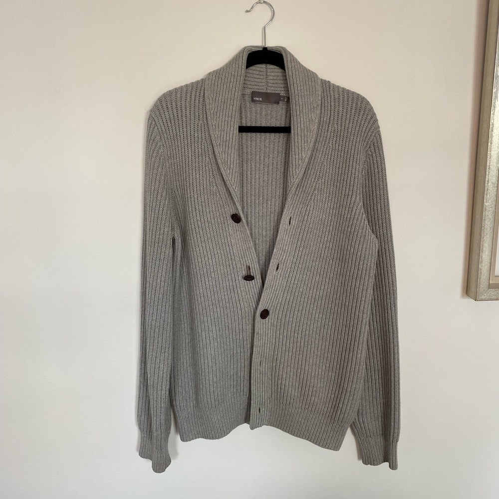 Vince Ribbed Cotton Cardigan Sweater Men’s Small